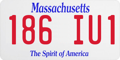 MA license plate 186IU1