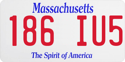 MA license plate 186IU5