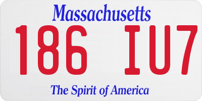 MA license plate 186IU7