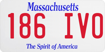 MA license plate 186IV0