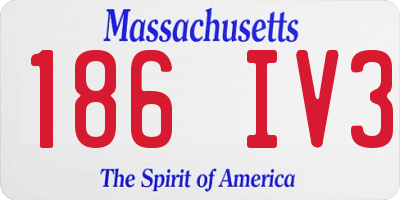 MA license plate 186IV3