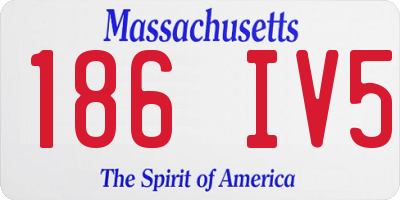 MA license plate 186IV5