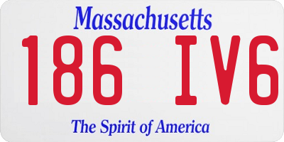 MA license plate 186IV6