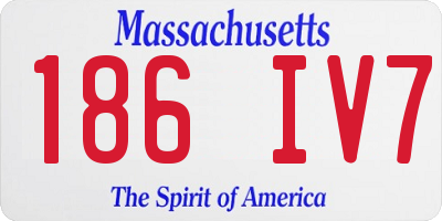 MA license plate 186IV7