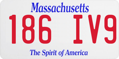 MA license plate 186IV9