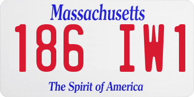 MA license plate 186IW1
