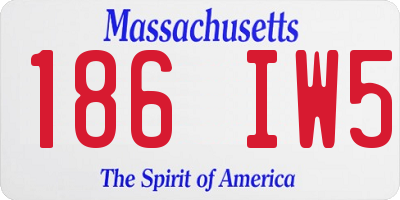 MA license plate 186IW5