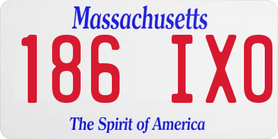 MA license plate 186IX0