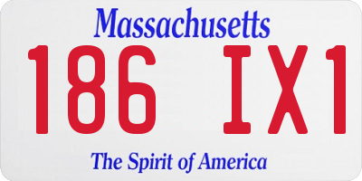 MA license plate 186IX1