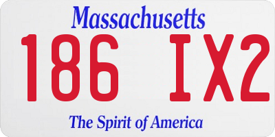 MA license plate 186IX2