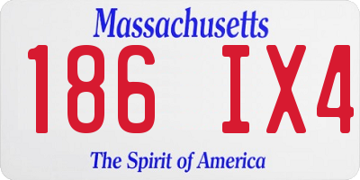 MA license plate 186IX4