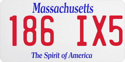MA license plate 186IX5