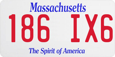 MA license plate 186IX6