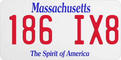 MA license plate 186IX8