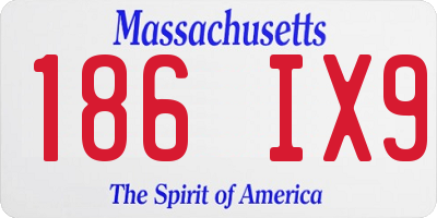 MA license plate 186IX9