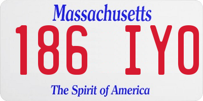 MA license plate 186IY0