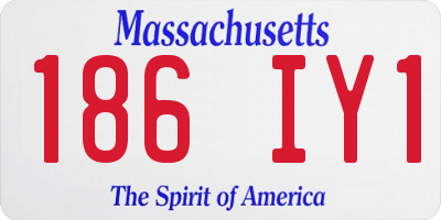 MA license plate 186IY1