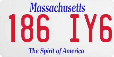 MA license plate 186IY6