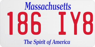 MA license plate 186IY8