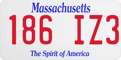 MA license plate 186IZ3