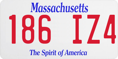 MA license plate 186IZ4
