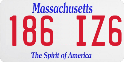 MA license plate 186IZ6