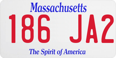 MA license plate 186JA2