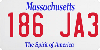 MA license plate 186JA3