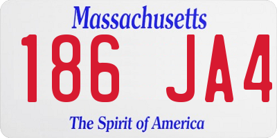 MA license plate 186JA4