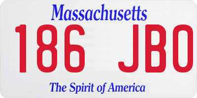 MA license plate 186JB0