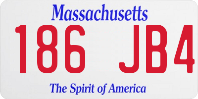 MA license plate 186JB4