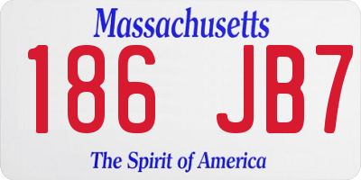 MA license plate 186JB7