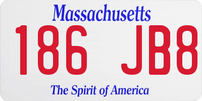 MA license plate 186JB8