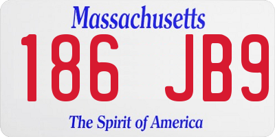 MA license plate 186JB9