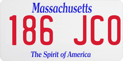 MA license plate 186JC0