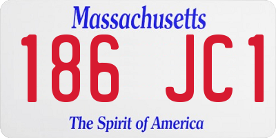 MA license plate 186JC1
