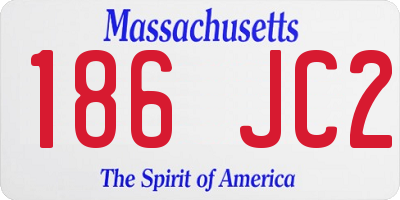 MA license plate 186JC2
