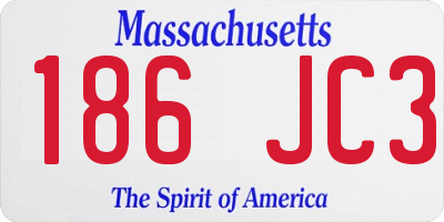 MA license plate 186JC3