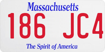 MA license plate 186JC4