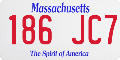 MA license plate 186JC7