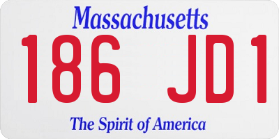 MA license plate 186JD1
