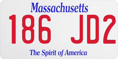 MA license plate 186JD2