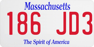 MA license plate 186JD3