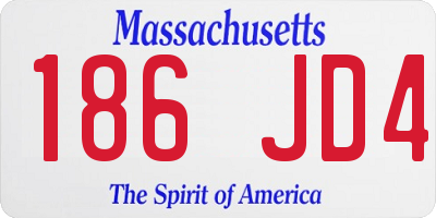 MA license plate 186JD4