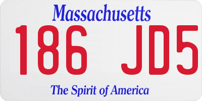 MA license plate 186JD5