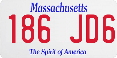 MA license plate 186JD6