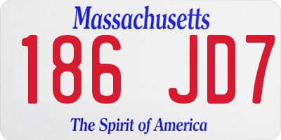 MA license plate 186JD7
