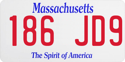 MA license plate 186JD9