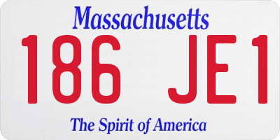 MA license plate 186JE1