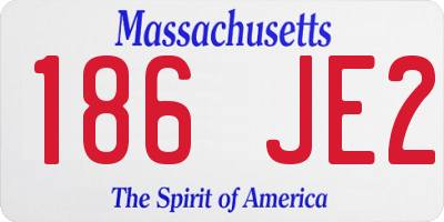 MA license plate 186JE2